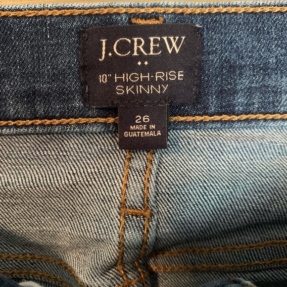 Size 26 J. Crew Button Fly 9” High-Rise Skinny Jeans - Picture 3 of 3